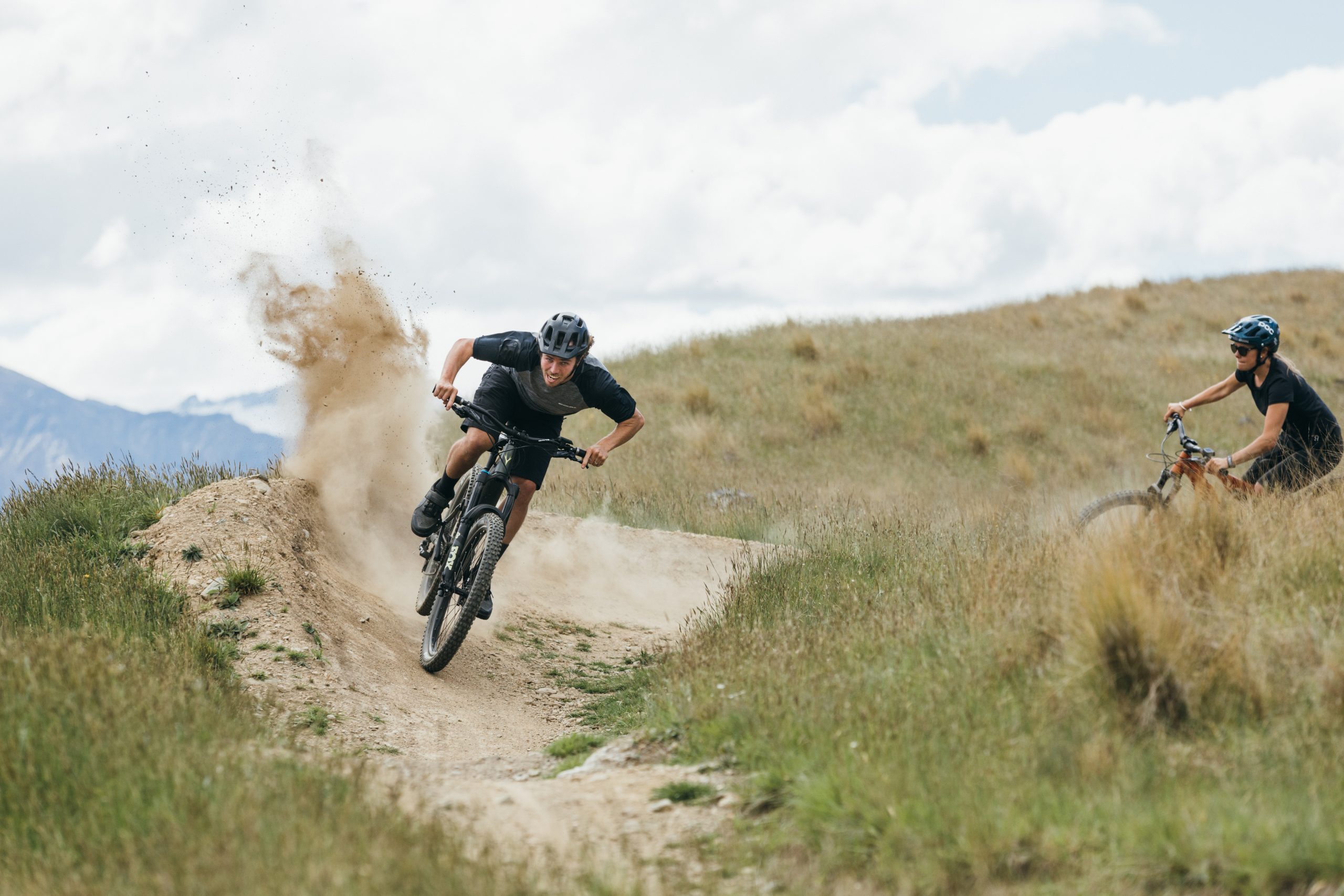 Riding downhill at Bike Glendhu
