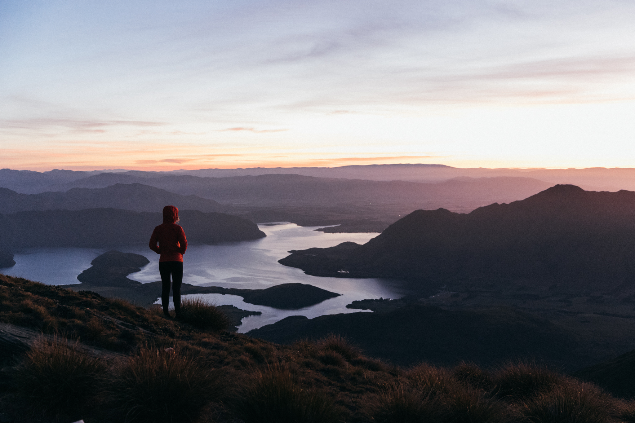 View of Wanaka at sunrise
